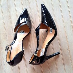 New Calvin Klein Pointy Toe Black Patent Classy Fashionable Formal High Heels